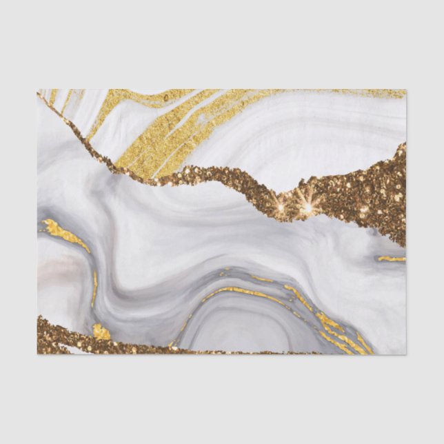 Papier Mousseline Marbre et Parties scintillant (Recto)