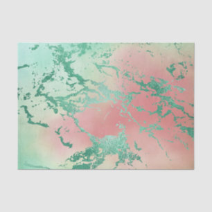 Papier Mousseline Marbre frais   Corail pastel ravissant et ombré ve