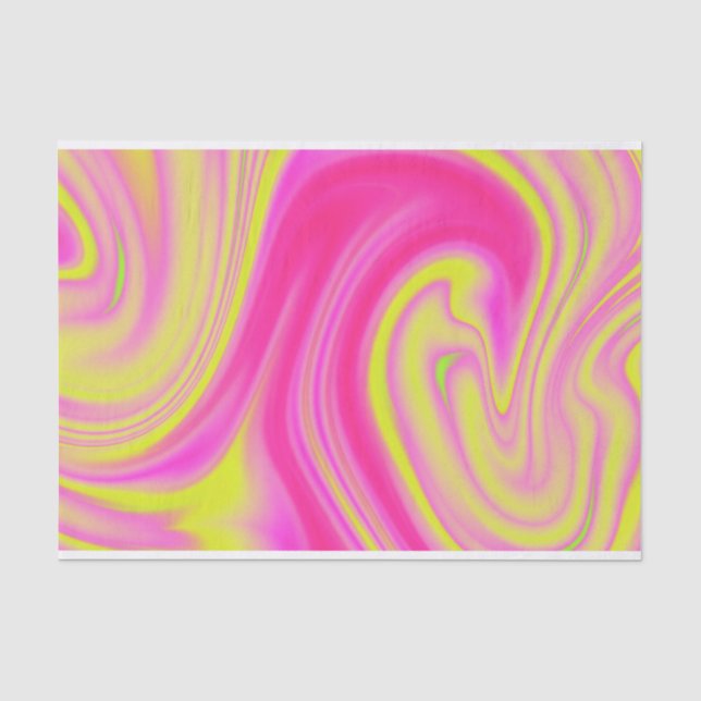 Papier Mousseline Marbre jaune et rose (Recto)