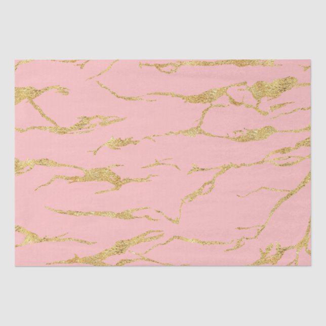 Papier Mousseline Marbre moderne avec faux or (Recto)