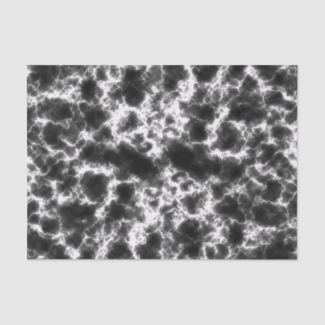 Papier Mousseline Marbre noir blanc moderne et chic (Recto)