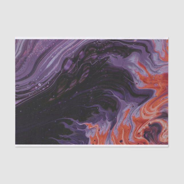 Papier Mousseline Marbre noir et rouge (Recto)