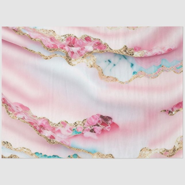 Papier Mousseline Marbre rose clair Agate Collection populaire (Recto)