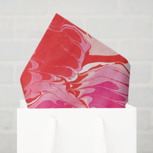 Papier Mousseline Marbre rouge merry