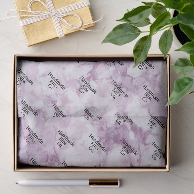 Papier Mousseline Marbre Violet Foncé Doux (Cadeau)