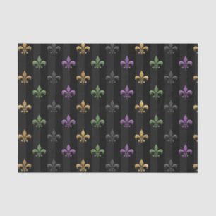 Papier Mousseline Mardi Gras Coloré Fleur De Lis Sombre Vertical