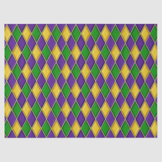 Papier Mousseline Mardi Gras Diamonds Arlequin Motif d'impression (Recto)