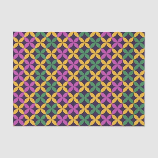 Papier Mousseline Mardi Gras Sept Cercles (Recto)
