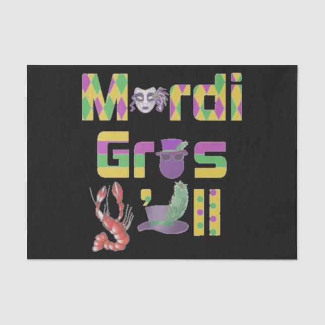 Papier Mousseline Mardi Gras Y'all Thunder_Cove (Recto)