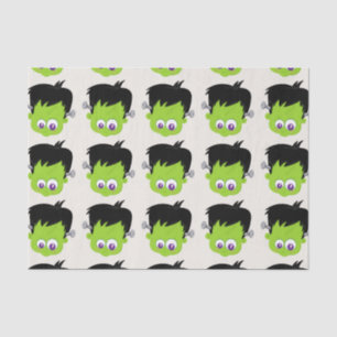 Papier Mousseline Mare Green Frankenstein Monster face Halloween