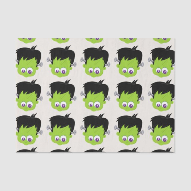 Papier Mousseline Mare Green Frankenstein Monster face Halloween (Recto)