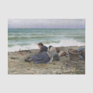 Papier Mousseline Marée haute, Etretat par Daniel Ridgway Knight