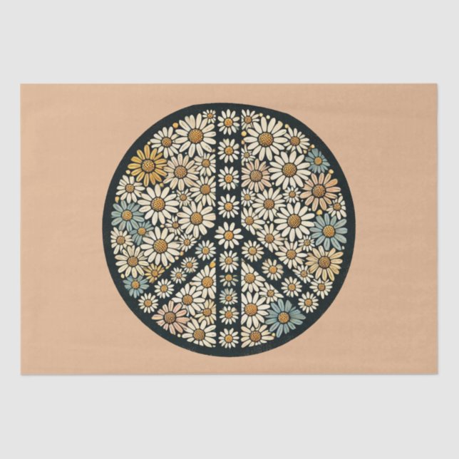 Papier Mousseline Marguerite des signes de paix (Recto)