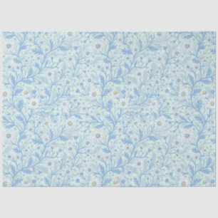 Papier Mousseline Marguerites en blanc et bleu sur verre de mer
