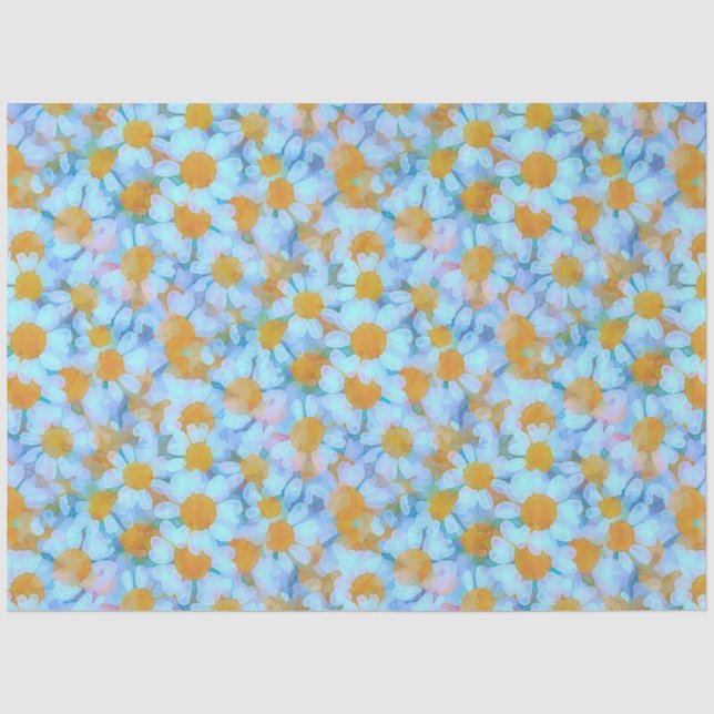 Papier Mousseline Marguerites et Dentelle (Recto)
