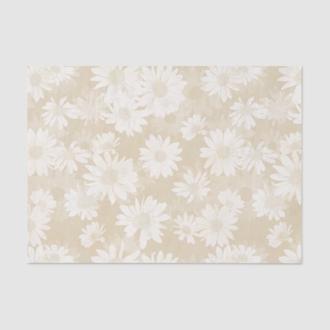 Papier Mousseline Marguerites neutres (Recto)