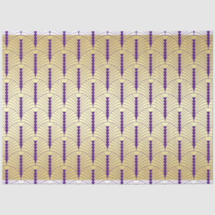 Papier Mousseline Mariage Art déco Motif de Palmetto violet d'or