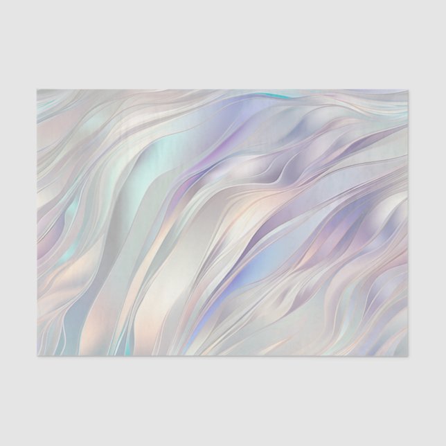 Papier Mousseline Mariage blanc Aqua Blue Purple Pearl (Recto)