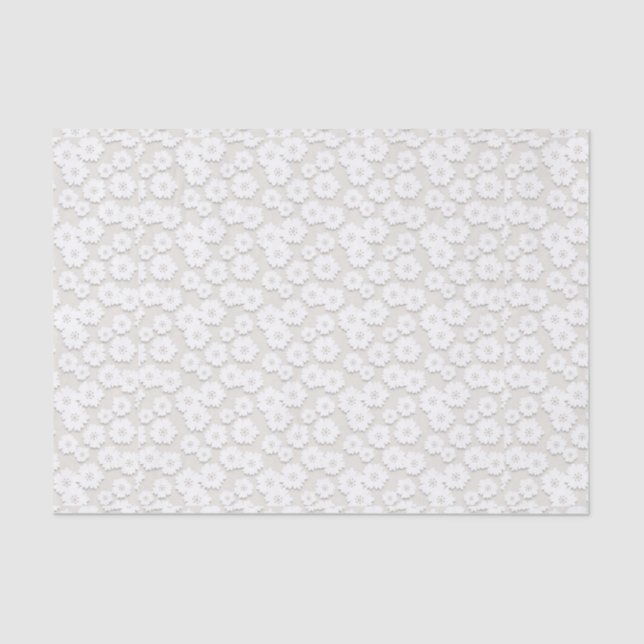 Papier Mousseline Mariage blanc Lace Daisy (Recto)