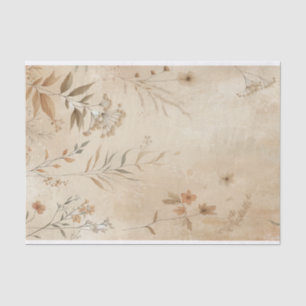 Papier Mousseline Mariage Bohème Botanique Floral Délicat Vintage