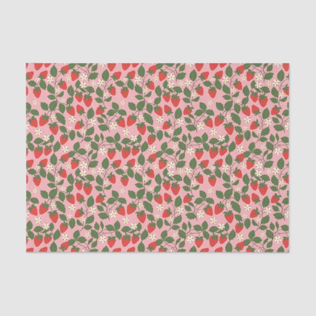 Papier Mousseline Mariage Bohème Vintage Rose Fleur d'Été (Recto)