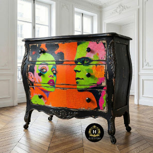Papier Mousseline Mariage Bride de Frankenstein Decoupage