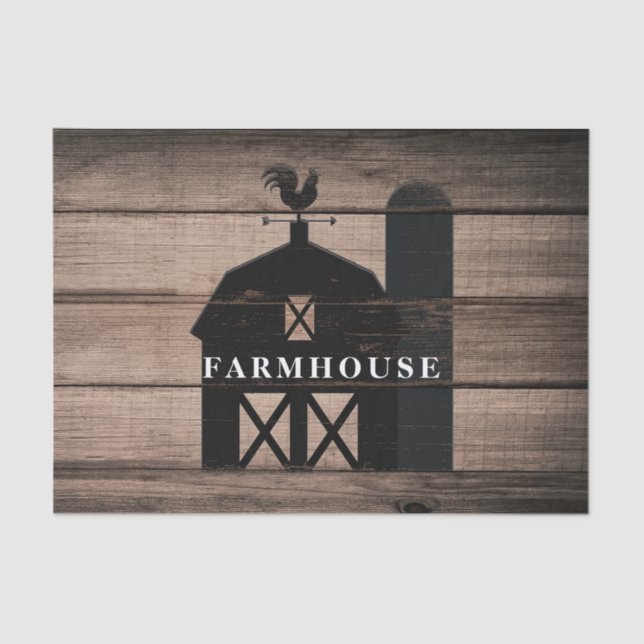 Papier Mousseline Mariage campagnard rustique Patiné en bois noir (Recto)