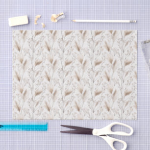 Papier Mousseline Mariage Crème Brun Herbe de Plage