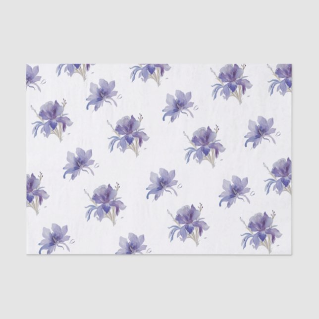 Papier Mousseline Mariage d'aquarelle Iris violet (Recto)