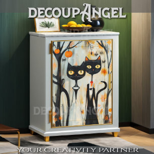 Papier Mousseline Mariage de chats noirs modernes