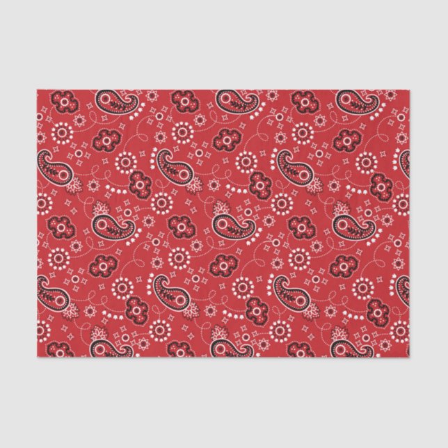 Papier Mousseline Mariage de Country Western Red Paisley (Recto)