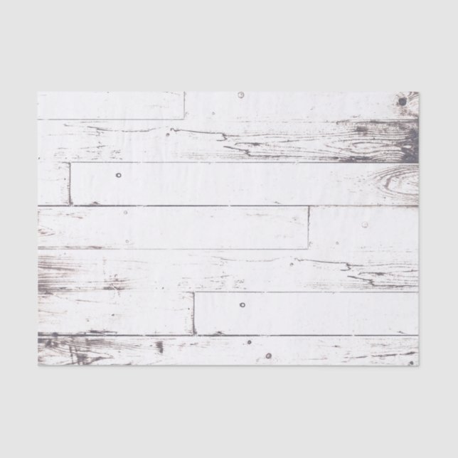 Papier Mousseline Mariage de ferme rustique Shabby Chic White Wood (Recto)