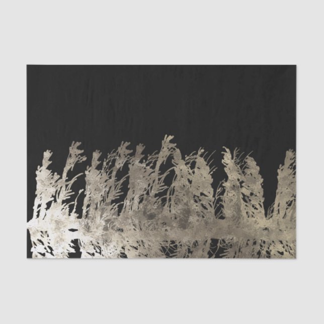 Papier Mousseline Mariage de forêt rustique arbre de pin glamour or  (Recto)