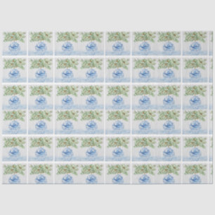 Papier Mousseline Mariage de jarres de gingembre bleu toscan peint à
