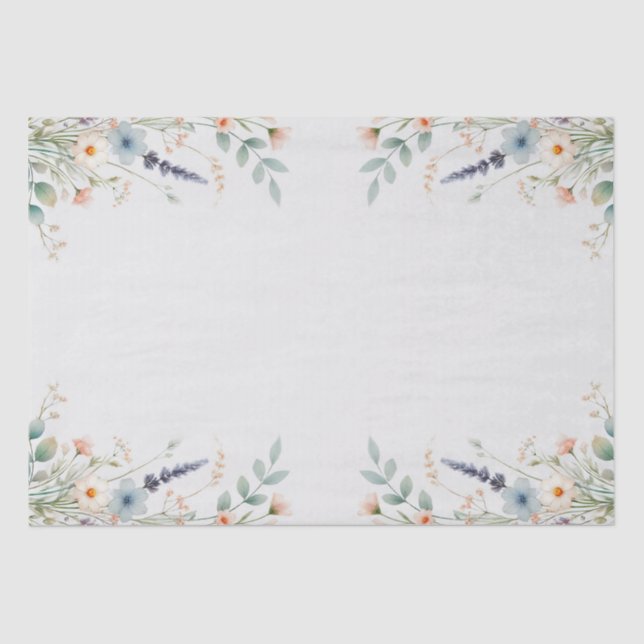 Papier Mousseline Mariage de mariage floral aquarelle printanier (Recto)