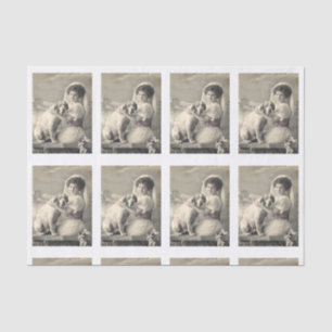 Papier Mousseline Mariage de mariée vintage et portrait de chien Sho