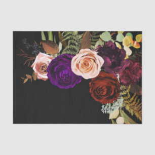 Papier Mousseline Mariage Élégant aux Couleurs Intenses avec Fleurs 