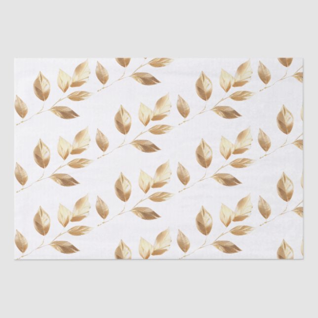 Papier Mousseline Mariage Feuille Chic Gold (Recto)