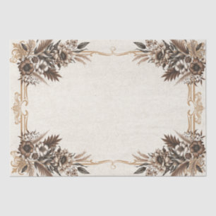 Papier Mousseline Mariage Floral Bohème Vintage Élégant