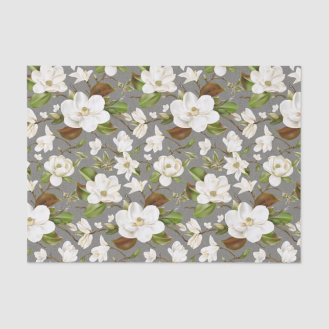 Papier Mousseline Mariage Floral de Magnolia (Recto)