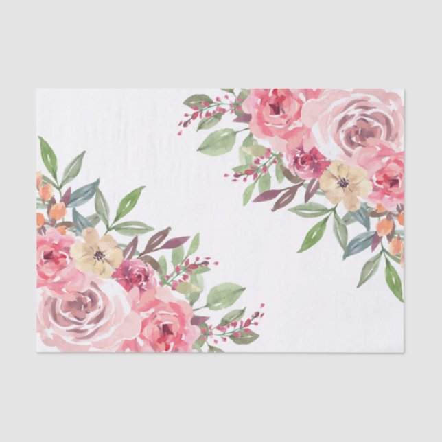 Papier Mousseline Mariage Floral Moderne (Recto)