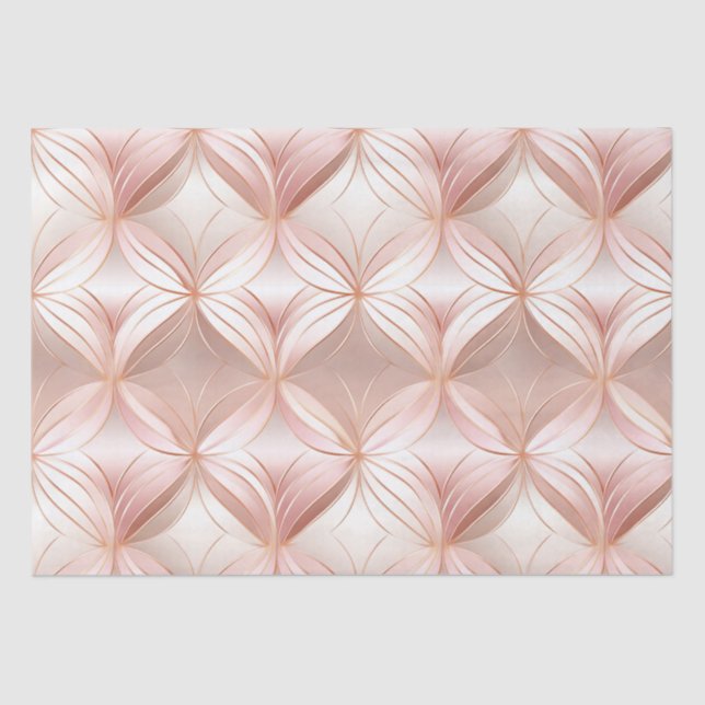 Papier Mousseline Mariage Floral Pearl Blush Rose Rose or (Recto)
