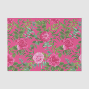 Papier Mousseline Mariage floral rose vif