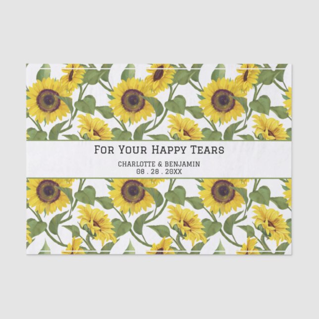 Papier Mousseline Mariage Happy Tears Tournesol (Recto)