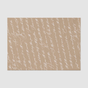 Papier Mousseline Mariage personnalisé dans l'écriture cana Taupe Ti