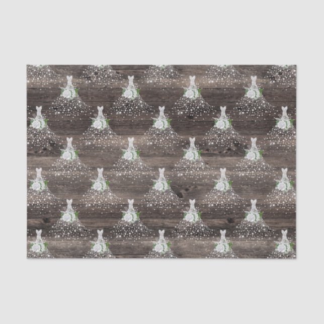 Papier Mousseline Mariage Robe de mariée rustique fête (Recto)