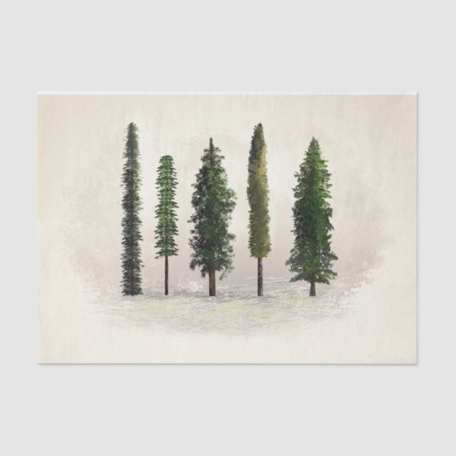 Papier Mousseline Mariage rustique boisé d'arbres de la forêt verte  (Recto)