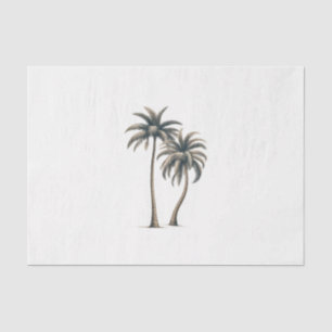 Papier Mousseline Mariage Tropical Rustique sur la Côte avec Palmier