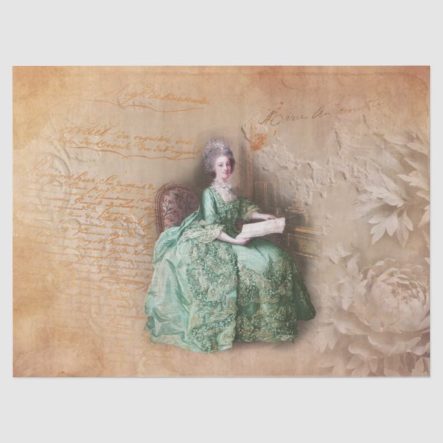 Papier Mousseline Marie Antoinette Lecture 2 Tissus (Recto)