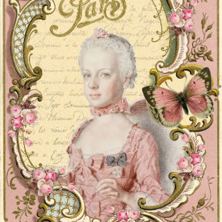 Papier Mousseline Marie en rose Paris Portrait Découpage